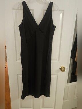 a new day Black Sleeveless V-Neck Midi Dress